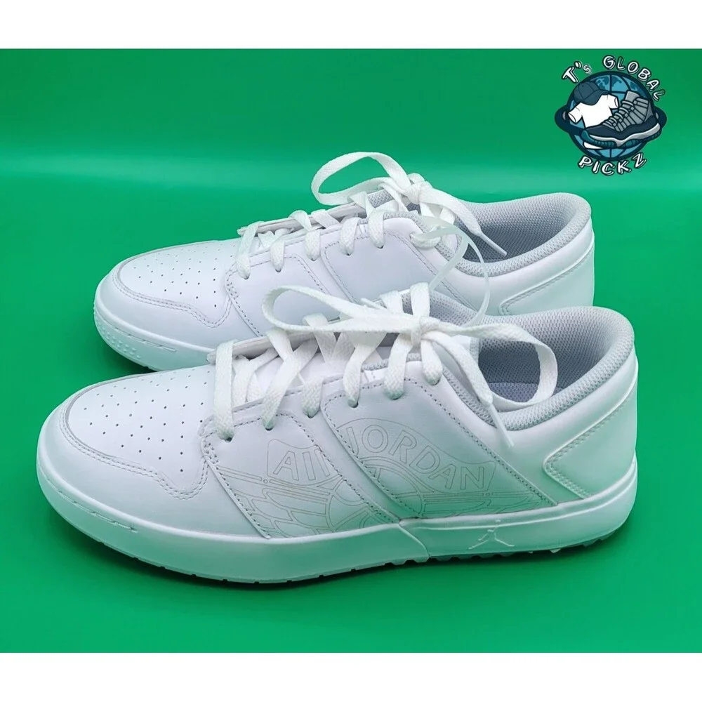 Jordan Retro 1 Lows White Pure Platinum Golf Shoes Mens Size 9.5